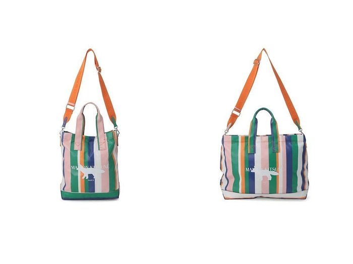 【MAISON KITSUNE/メゾン キツネ】のS TOTE&W TOTE 【バッグ・鞄】おすすめ！人気、トレンド、レディースファッションの通販 おすすめ人気トレンドファッション通販アイテム 人気、トレンドファッション・服の通販 founy(ファニー) ファッション Fashion レディースファッション WOMEN バッグ Bag 2023年 2023 2023春夏・S/S SS,Spring/Summer,2023 コーティング ジップ ストライプ フォックス ラップ リゾート |ID:crp329100000143222