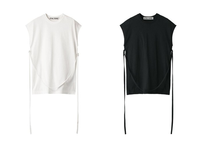 【INSCRIRE/アンスクリア】のベルテッド ノースリーブTシャツ 【トップス、カットソー】おすすめ！人気、トレンド、レディースファッションの通販 おすすめ人気トレンドファッション通販アイテム インテリア・キッズ・メンズ・レディースファッション・服の通販 founy(ファニー) https://founy.com/ ファッション Fashion レディースファッション WOMEN トップス・カットソー Tops/Tshirt キャミソール / ノースリーブ No Sleeves シャツ/ブラウス Shirts/Blouses ロング / Tシャツ T-Shirts カットソー Cut and Sewn S/S・春夏 SS・Spring/Summer ショート スリーブ ノースリーブ ベーシック ロング 夏 Summer 春 Spring |ID:crp329100000143774
