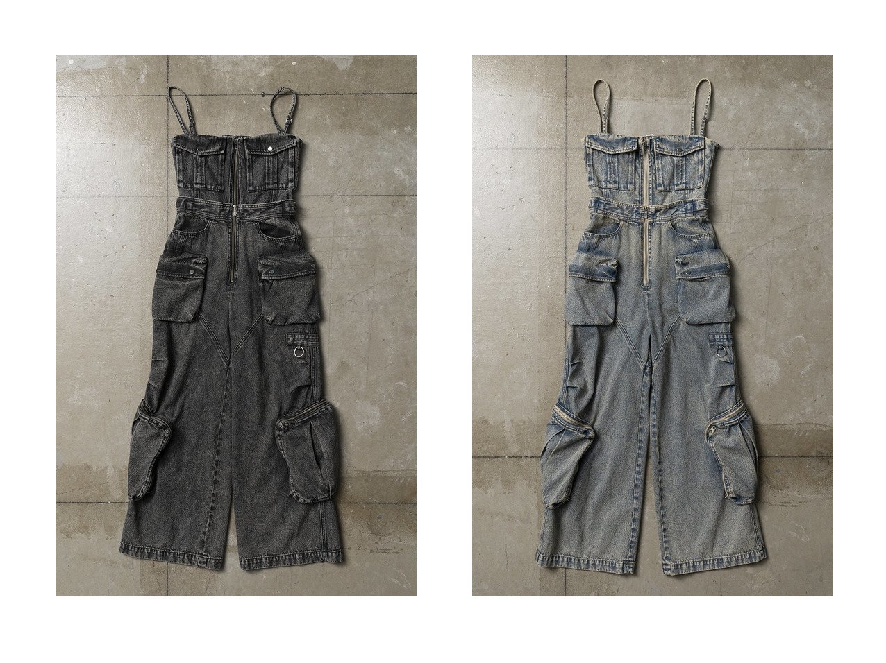 【PRANK PROJECT/プランク プロジェクト】の2WAYデニムカーゴオールインワン Two-way Denim Cargo Jumpsuit おすすめ！人気、トレンド、レディースファッションの通販 おすすめ人気トレンドファッション通販アイテム インテリア・キッズ・メンズ・レディースファッション・服の通販 founy(ファニー) 　ファッション　Fashion　レディースファッション　WOMEN　パンツ　Pants　デニム　ビスチェ　ボトム　ポケット　ブラック系　Black　ブルー系　Blue　|ID:crp329100000143875