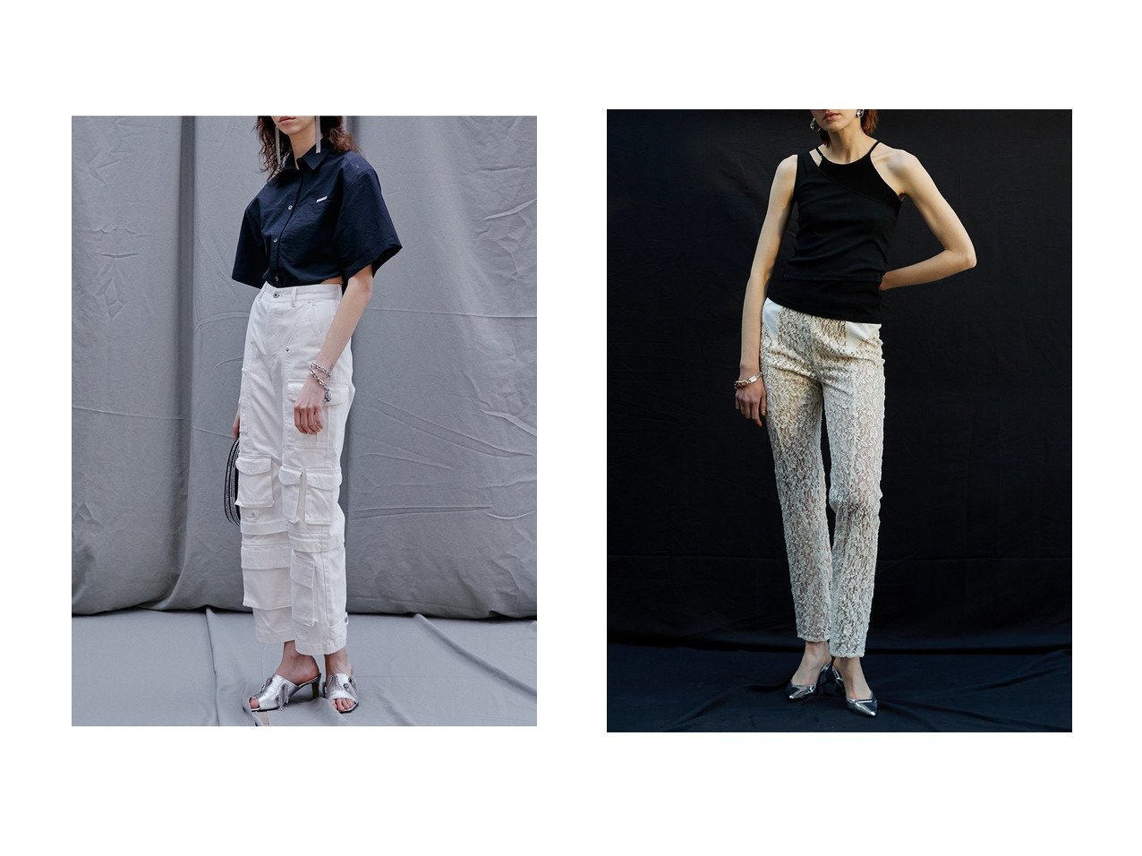 【PRANK PROJECT/プランク プロジェクト】のホワイトチノカーゴパンツ Cargo Pants&レースパンツ Lace Pants おすすめ！人気、トレンド、レディースファッションの通販  おすすめ人気トレンドファッション通販アイテム インテリア・キッズ・メンズ・レディースファッション・服の通販 founy(ファニー) 　ファッション　Fashion　レディースファッション　WOMEN　パンツ　Pants　カーゴパンツ　パターン　ポケット　おすすめ　Recommend　ストレッチ　スポーティ　レース　ホワイト系　White　|ID:crp329100000144107