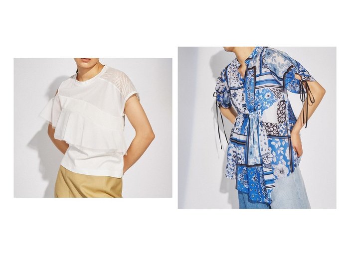 【GRACE CONTINENTAL/グレース コンチネンタル】のマルチメッシュトップ&スカーフシアーブラウス 【トップス、カットソー】おすすめ！人気、トレンド、レディースファッションの通販 おすすめ人気トレンドファッション通販アイテム インテリア・キッズ・メンズ・レディースファッション・服の通販 founy(ファニー) https://founy.com/ ファッション Fashion レディースファッション WOMEN トップス・カットソー Tops/Tshirt シャツ/ブラウス Shirts/Blouses ロング / Tシャツ T-Shirts カットソー Cut and Sewn イレギュラーヘム シアー シフォン シンプル スカーフ バランス パターン パッチワーク プリント リゾート 送料無料 Free Shipping カットソー メッシュ |ID:crp329100000144441