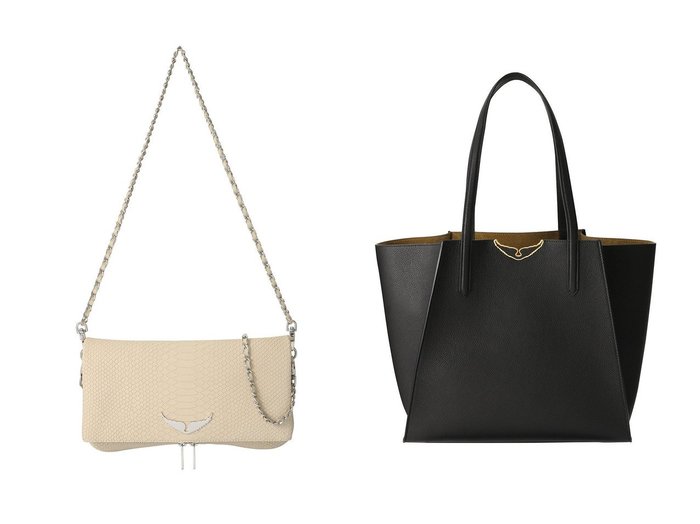 【ZADIG & VOLTAIRE/ザディグ エ ヴォルテール】のLE BORDERLINENE GRAINED LEATHER トートバッグ&ROCK SOFT SAVAGE バッグ 【バッグ・鞄】おすすめ！人気、トレンド、レディースファッションの通販 おすすめ人気トレンドファッション通販アイテム インテリア・キッズ・メンズ・レディースファッション・服の通販 founy(ファニー) https://founy.com/ ファッション Fashion レディースファッション WOMEN バッグ Bag シンプル クロコ ショルダー パーティ フラップ ポシェット ロング |ID:crp329100000144612