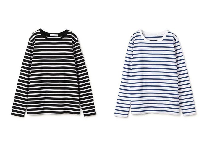 【suadeo/スアデオ】の【Munich】コラボキレイ目ボーダーロングTシャツ 【トップス、カットソー】おすすめ！人気、トレンド、レディースファッションの通販  おすすめ人気トレンドファッション通販アイテム 人気、トレンドファッション・服の通販 founy(ファニー) ファッション Fashion レディースファッション WOMEN トップス・カットソー Tops/Tshirt シャツ/ブラウス Shirts/Blouses ロング / Tシャツ T-Shirts 洗える シルク シルケット シンプル トレンド 定番 Standard バランス ベーシック ボーダー ロング 日本製 Made in Japan |ID:crp329100000145217