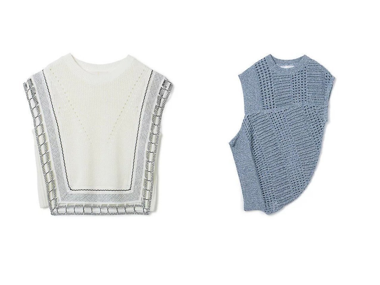 AKIRANAKA/アキラナカ】のHiltrud asymmetric knit PO&Eva combi knit