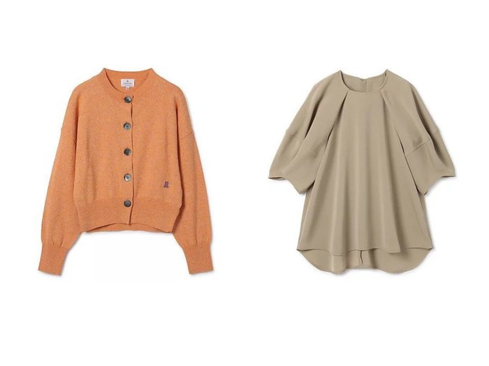 【LANVIN en Bleu/ランバン オン ブルー】のサマーメランジカーディガン&トリアセダブルクロスボリュームスリーブブラウス 【トップス、カットソー】おすすめ！人気、トレンド、レディースファッションの通販  おすすめ人気トレンドファッション通販アイテム インテリア・キッズ・メンズ・レディースファッション・服の通販 founy(ファニー) https://founy.com/ ファッション Fashion レディースファッション WOMEN トップス・カットソー Tops/Tshirt シャツ/ブラウス Shirts/Blouses ボリュームスリーブ / フリル袖 Volume Sleeve カーディガン Cardigans シンプル 洗える カーディガン サマー トレンド メランジ 今季 |ID:crp329100000145257