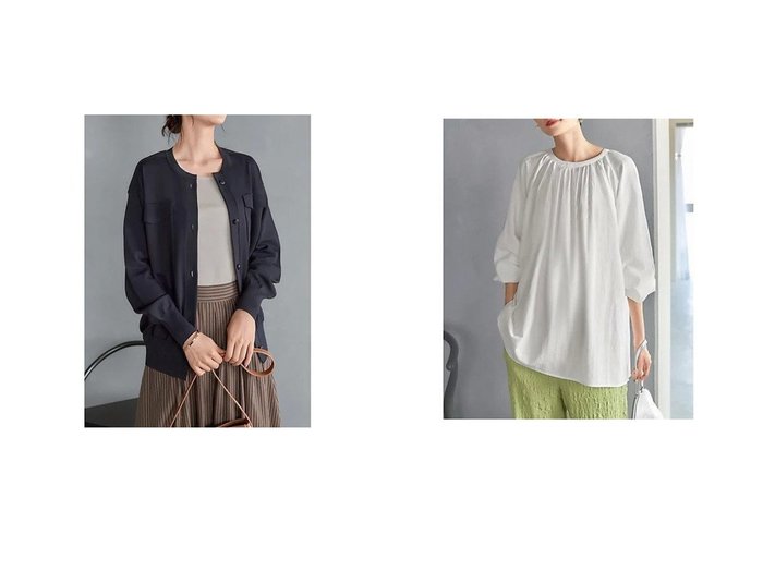 【STYLE DELI/スタイルデリ】のドライタッチフラップポケットカーディガン&洗いコットンエアリーギャザーブラウス 【トップス、カットソー】おすすめ！人気、トレンド、レディースファッションの通販  おすすめ人気トレンドファッション通販アイテム 人気、トレンドファッション・服の通販 founy(ファニー) ファッション Fashion レディースファッション WOMEN トップス・カットソー Tops/Tshirt カーディガン Cardigans シャツ/ブラウス Shirts/Blouses 春 Spring カーディガン サマー ダメージ 定番 Standard フォルム フラップ ブルゾン ポケット S/S・春夏 SS・Spring/Summer プチプライス・低価格 Affordable おすすめ Recommend 夏 Summer |ID:crp329100000145272