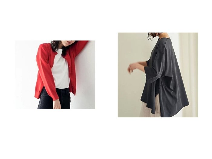 【marjour/マージュール】のSUMMER KNIT CARDIGAN&HALF SLEEVE OVER TEE 【トップス、カットソー】おすすめ！人気、トレンド、レディースファッションの通販 おすすめ人気トレンドファッション通販アイテム インテリア・キッズ・メンズ・レディースファッション・服の通販 founy(ファニー) https://founy.com/ ファッション Fashion レディースファッション WOMEN トップス・カットソー Tops/Tshirt ニット Knit Tops カーディガン Cardigans 秋 Autumn/Fall ジャケット ストレッチ 人気 ハーフ ボトム 半袖 おすすめ Recommend インナー サマー シアー タンク トラベル ノースリーブ 夏 Summer |ID:crp329100000146065