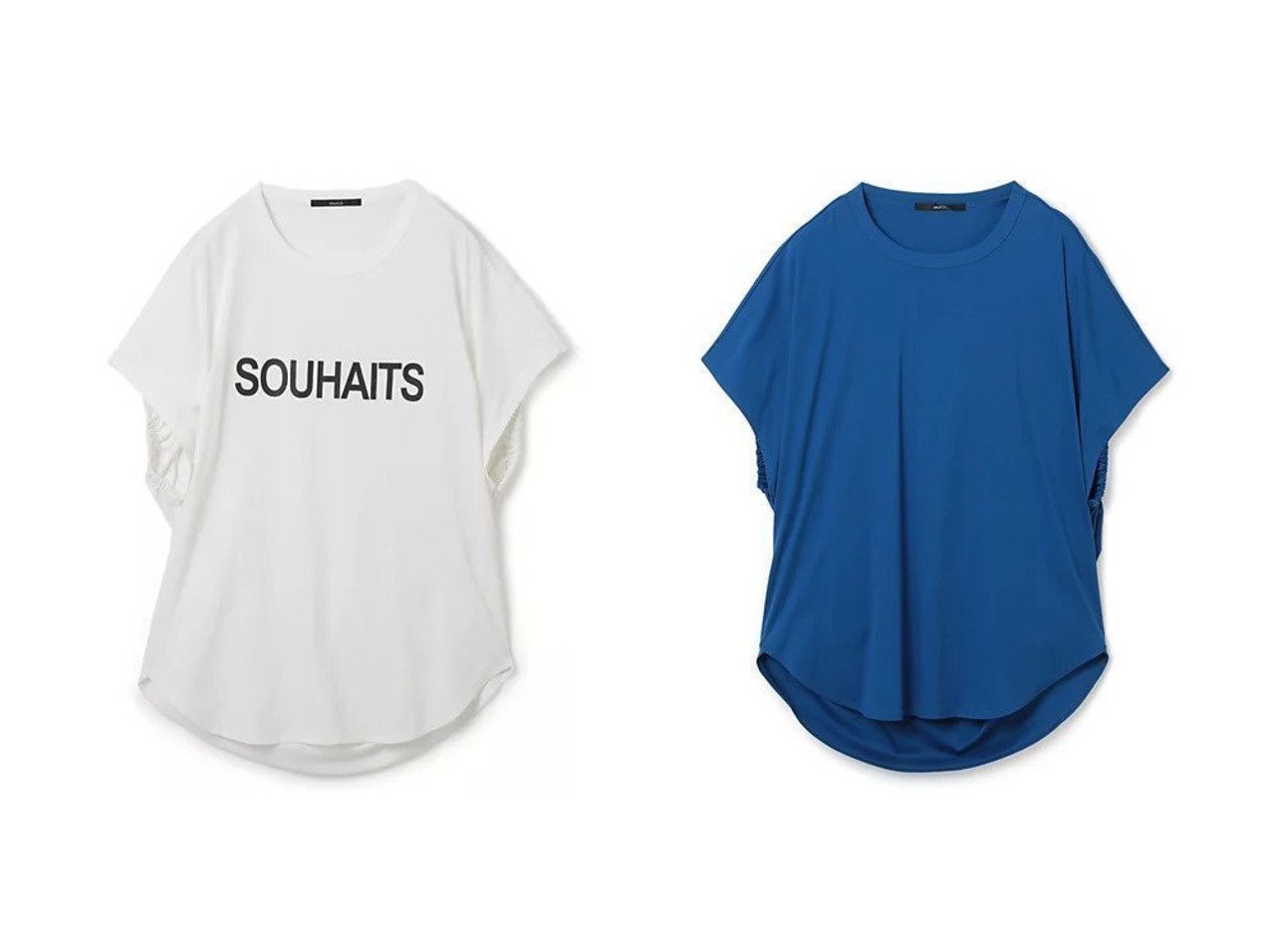 【Munich/ミューニック】のpigmemt bio jersey SOUHAITS tops&mercerized cotton jersey draped tops 【トップス、カットソー】おすすめ！人気、トレンド、レディースファッションの通販 おすすめ人気トレンドファッション通販アイテム インテリア・キッズ・メンズ・レディースファッション・服の通販 founy(ファニー) 　ファッション　Fashion　レディースファッション　WOMEN　トップス・カットソー　Tops/Tshirt　イレヘム　ギャザー　ショルダー　チェック　ドロップ　ロング　洗える　無地　ビッグ　ブルー系　Blue　ホワイト系　White　|ID:crp329100000146865