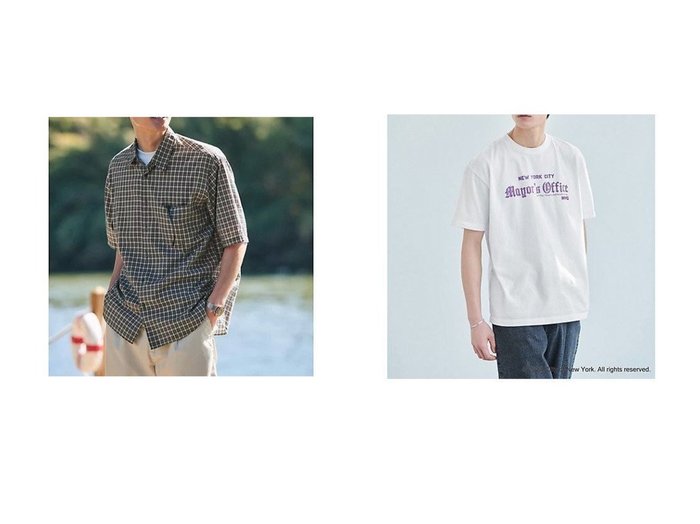 【green label relaxing / UNITED ARROWS / MEN/グリーンレーベルリラクシング】の【別注】 NYC Mayors プリント Tシャツ&コットン シルク ボイル サッカー ジャストルーズ シャツ 【MEN】おすすめ！人気トレンド・男性、メンズファッションの通販  おすすめ人気トレンドファッション通販アイテム インテリア・キッズ・メンズ・レディースファッション・服の通販 founy(ファニー) https://founy.com/ ファッション Fashion メンズファッション MEN インナー カーディガン サッカー シルク ジャケット ストライプ チェック 定番 Standard ベーシック 無地 レギュラー おすすめ Recommend |ID:crp329100000148085