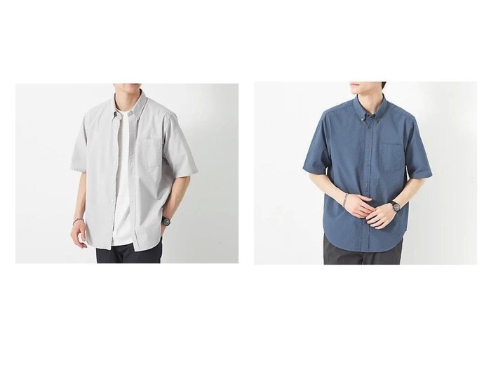 【green label relaxing / UNITED ARROWS / MEN/グリーンレーベルリラクシング】のサッカードビー ボタンダウン シャツ -抗菌- 【MEN】おすすめ！人気トレンド・男性、メンズファッションの通販  おすすめ人気トレンドファッション通販アイテム 人気、トレンドファッション・服の通販 founy(ファニー) ファッション Fashion メンズファッション MEN カットソー 抗菌 サッカー シンプル ダウン 半袖 おすすめ Recommend |ID:crp329100000148088