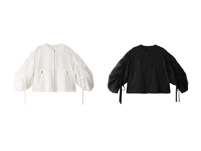 【LANVIN en Bleu/ランバン オン ブルー】のシアーオーガンジードロストスリーブブルゾン おすすめ！人気、トレンド、レディースファッションの通販 おすすめ人気トレンドファッション通販アイテム インテリア・キッズ・メンズ・レディースファッション・服の通販 founy(ファニー) https://founy.com/ ファッション Fashion レディースファッション WOMEN アウター Coat Outerwear ジャケット Jackets ブルゾン Blouson/Jackets おすすめ Recommend ギャザー ジャケット ストライプ スリーブ トレンド ブルゾン |ID:crp329100000148273