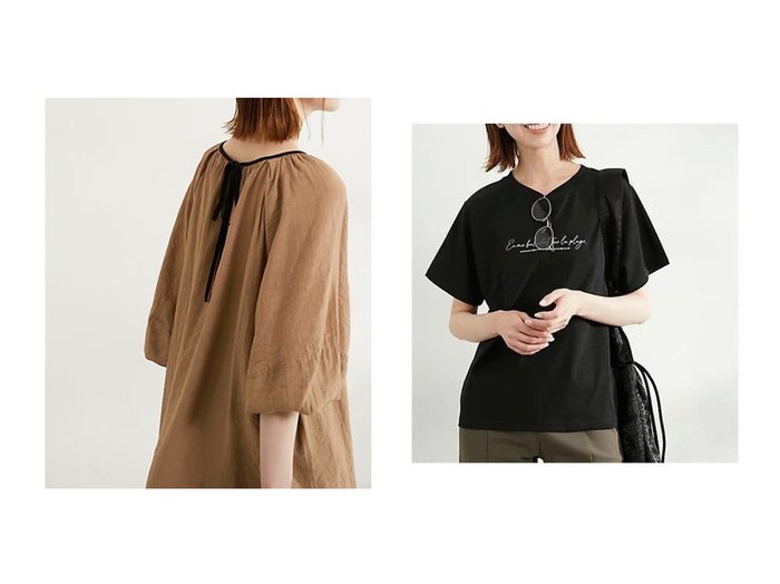 【ROPE' PICNIC/ロペピクニック】の【WEB限定】ボリュームスリーブシアーブラウス&アソートLogo Tシャツ 【プチプライス・低価格】おすすめ！人気、トレンド、レディースファッションの通販  おすすめ人気トレンドファッション通販アイテム インテリア・キッズ・メンズ・レディースファッション・服の通販 founy(ファニー) https://founy.com/ ファッション Fashion レディースファッション WOMEN トップス・カットソー Tops/Tshirt シャツ/ブラウス Shirts/Blouses ロング / Tシャツ T-Shirts ボリュームスリーブ / フリル袖 Volume Sleeve 夏 Summer おすすめ Recommend シアー 春 Spring |ID:crp329100000148336