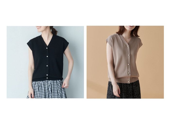 【any FAM/エニィファム】の【洗濯機可】パールポイントフレンチスリーブニット 【プチプライス・低価格】おすすめ！人気、トレンド、レディースファッションの通販  おすすめ人気トレンドファッション通販アイテム 人気、トレンドファッション・服の通販 founy(ファニー) ファッション Fashion レディースファッション WOMEN トップス・カットソー Tops/Tshirt ニット Knit Tops 送料無料 Free Shipping セーター デニム パール フェミニン フレア |ID:crp329100000148340