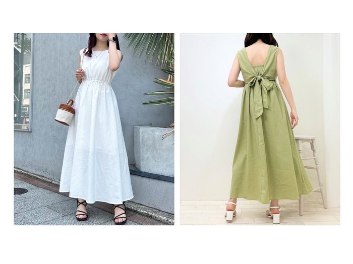 【INGNI/イング】のBackリボンノースリ/OP 【プチプライス、低価格】おすすめ！人気、トレンド、レディースファッションの通販  おすすめ人気トレンドファッション通販アイテム 人気、トレンドファッション・服の通販 founy(ファニー) ファッション Fashion レディースファッション WOMEN ワンピース Dress ドレス Party Dresses NEW・新作・新着・新入荷 New Arrivals 2023年 2023 2023春夏・S/S SS,Spring/Summer,2023 S/S・春夏 SS・Spring/Summer エレガント ギャザー ドレス ベーシック リゾート リボン ロング 夏 Summer 春 Spring |ID:crp329100000148621