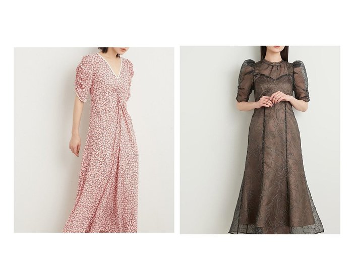 【Lily Brown/リリーブラウン】のバリエーションプリントトーションワンピース&【WEB限定00サイズあり】エンボスオーガンジーLilyグリッタードレス おすすめ！人気、トレンド、レディースファッションの通販  おすすめ人気トレンドファッション通販アイテム 人気、トレンドファッション・服の通販 founy(ファニー) ファッション Fashion レディースファッション WOMEN ワンピース Dress ドレス Party Dresses ギャザー ドット ドレス パイピング フィット フロント プリント ランダム リボン オーガンジー グリッター シアー デコルテ ドッキング バランス パープル マーメイド |ID:crp329100000148802