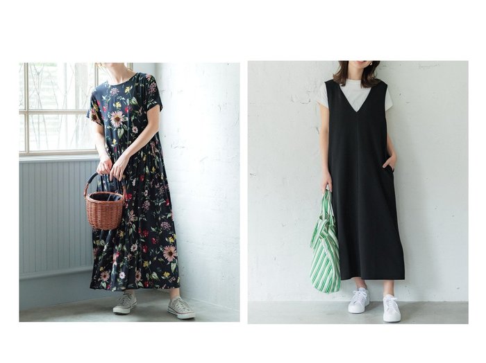 【COCA/コカ】のレーヨンマルチ花柄ワンピース&エンボスVネックワンピース 【プチプライス・低価格】おすすめ！人気、トレンド、レディースファッションの通販  おすすめ人気トレンドファッション通販アイテム 人気、トレンドファッション・服の通販 founy(ファニー) ファッション Fashion レディースファッション WOMEN ワンピース Dress ドレス Party Dresses NEW・新作・新着・新入荷 New Arrivals とろみ カラフル カーディガン ギャザー ドレス ポケット ロング インナー スリット 定番 Standard |ID:crp329100000148844
