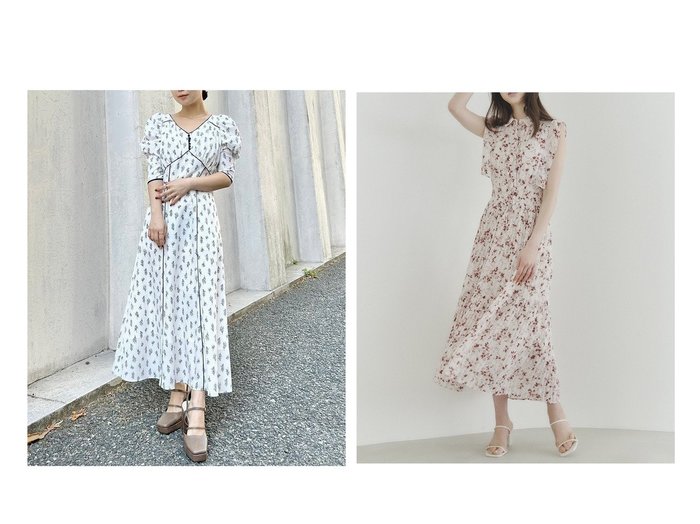 【SNIDEL/スナイデル】の【WEB限定サイズあり】Sustainableバリエプリントワンピース&【WEB限定サイズあり】Sustainableフリルプリーツワンピース おすすめ！人気、トレンド、レディースファッションの通販 おすすめ人気トレンドファッション通販アイテム 人気、トレンドファッション・服の通販 founy(ファニー) ファッション Fashion レディースファッション WOMEN ワンピース Dress ドレス Party Dresses 春 Spring コンパクト ドレス バランス パイピング フィット プリント リボン おすすめ Recommend |ID:crp329100000149340