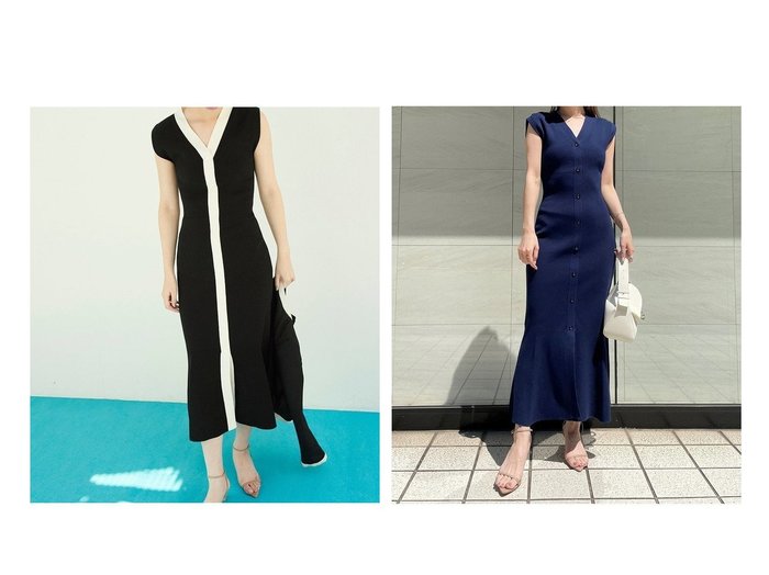 【SNIDEL/スナイデル】のフロントボタンノースリニット おすすめ！人気、トレンド、レディースファッションの通販 おすすめ人気トレンドファッション通販アイテム 人気、トレンドファッション・服の通販 founy(ファニー) ファッション Fashion レディースファッション WOMEN ワンピース Dress ドレス Party Dresses 今季 スリット ドレス 定番 Standard 人気 フレア おすすめ Recommend |ID:crp329100000149645