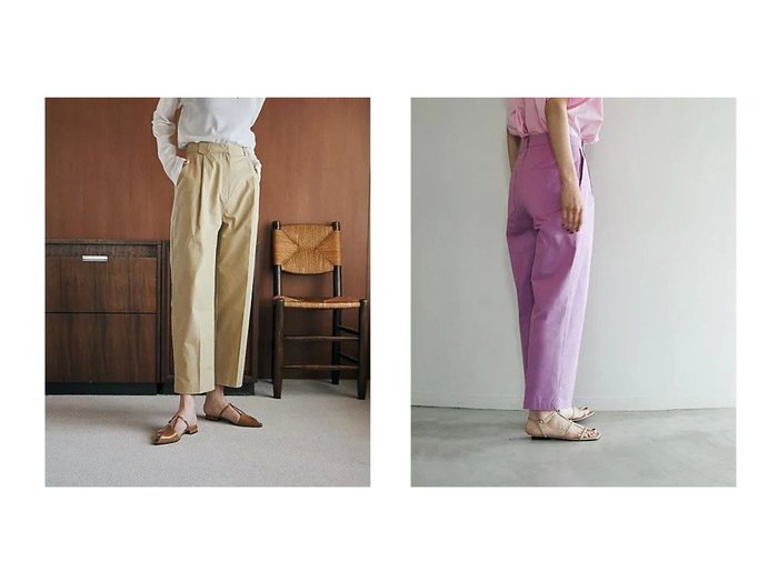 【marjour/マージュール】のTUCK COLOR PANTS 【シューズ・靴】おすすめ！人気、トレンド、レディースファッションの通販  おすすめ人気トレンドファッション通販アイテム 人気、トレンドファッション・服の通販 founy(ファニー) ファッション Fashion レディースファッション WOMEN パンツ Pants ストレッチ トレンド パープル モノトーン |ID:crp329100000149716