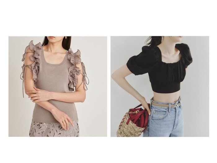 【SNIDEL/スナイデル】のシアーフリルニット&パフスリクロップドニットプルオーバー おすすめ！人気、トレンド、レディースファッションの通販 おすすめ人気トレンドファッション通販アイテム 人気、トレンドファッション・服の通販 founy(ファニー) ファッション Fashion レディースファッション WOMEN トップス・カットソー Tops/Tshirt ニット Knit Tops プルオーバー Pullover アメリカン エレガント シフォン ショルダー スリーブ フェミニン フリル プリーツ ベーシック リボン 今季 定番 Standard 春 Spring ギャザー クロップド コンパクト ストレッチ バランス フィット S/S・春夏 SS・Spring/Summer おすすめ Recommend 夏 Summer |ID:crp329100000149743
