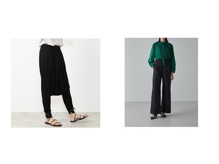 【ADORE/アドーア】のボタニカルジャガードパンツ&【PLAIN PEOPLE/プレインピープル】のトリアセテートサルエルパンツ 【パンツ】おすすめ！人気、トレンド、レディースファッションの通販  おすすめ人気トレンドファッション通販アイテム 人気、トレンドファッション・服の通販 founy(ファニー) ファッション Fashion レディースファッション WOMEN パンツ Pants おすすめ Recommend スタンダード セットアップ パイピング ワイド 無地 ギャザー バランス プリント |ID:crp329100000149833