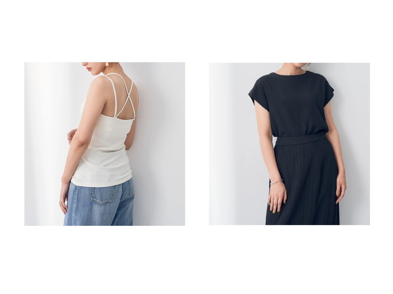 【YECCA VECCA/イェッカ ヴェッカ】の・バッククロスキャミソール&・クレープZIPブラウス 【トップス、カットソー】おすすめ！人気、トレンド、レディースファッションの通販 おすすめ人気トレンドファッション通販アイテム インテリア・キッズ・メンズ・レディースファッション・服の通販 founy(ファニー) 　ファッション　Fashion　レディースファッション　WOMEN　トップス・カットソー　Tops/Tshirt　シャツ/ブラウス　Shirts/Blouses　キャミソール / ノースリーブ　No Sleeves　送料無料　Free Shipping　セットアップ　ポケット　ブラック系　Black　グレー系　Gray　ベージュ系　Beige　ピンク系　Pink　ホワイト系　White　|ID:crp329100000149859