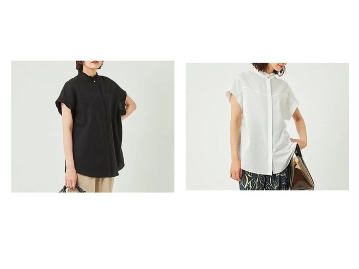 【green label relaxing / UNITED ARROWS/グリーンレーベル リラクシング / ユナイテッドアローズ】のフリルネック ノースリーブ ブラウス おすすめ！人気、トレンド、レディースファッションの通販 おすすめ人気トレンドファッション通販アイテム インテリア・キッズ・メンズ・レディースファッション・服の通販 founy(ファニー) https://founy.com/ ファッション Fashion レディースファッション WOMEN トップス・カットソー Tops/Tshirt キャミソール / ノースリーブ No Sleeves シャツ/ブラウス Shirts/Blouses 春 Spring 今季 ショート シンプル ストライプ スリーブ デニム ノースリーブ フリル フレンチ 半袖 夏 Summer |ID:crp329100000149937