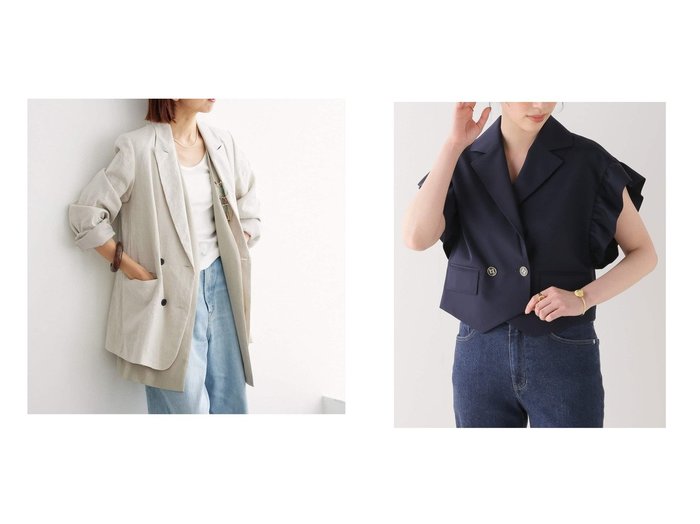 【IENA/イエナ】のLINEN COTTONストレッチジャケット&【ルールロジェット】Beautiful wool ベスト おすすめ！人気、トレンド、レディースファッションの通販  おすすめ人気トレンドファッション通販アイテム インテリア・キッズ・メンズ・レディースファッション・服の通販 founy(ファニー) https://founy.com/ ファッション Fashion レディースファッション WOMEN アウター Coat Outerwear ジャケット Jackets 2023年 2023 2023春夏・S/S SS,Spring/Summer,2023 インナー ジャケット ストレッチ ベーシック リネン 夏 Summer 春 Spring カッティング ベスト |ID:crp329100000150036