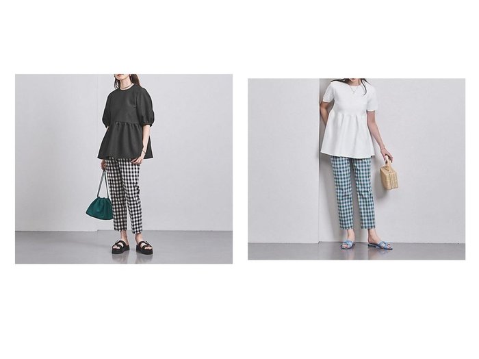 【UNITED ARROWS/ユナイテッドアローズ】のギンガムチェック スリムパンツ おすすめ！人気、トレンド、レディースファッションの通販  おすすめ人気トレンドファッション通販アイテム インテリア・キッズ・メンズ・レディースファッション・服の通販 founy(ファニー) https://founy.com/ ファッション Fashion レディースファッション WOMEN パンツ Pants 厚底 くるぶし ギンガム クロップド サンダル スリム チェック フィット ポケット |ID:crp329100000150332