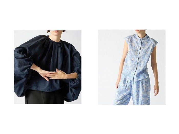 【mizuiro ind/ミズイロ インド】のバルーンシャツ&プリントノースリーブシャツ 【トップス、カットソー】おすすめ！人気、トレンド、レディースファッションの通販 おすすめ人気トレンドファッション通販アイテム 人気、トレンドファッション・服の通販 founy(ファニー) ファッション Fashion レディースファッション WOMEN トップス・カットソー Tops/Tshirt キャミソール / ノースリーブ No Sleeves シャツ/ブラウス Shirts/Blouses スクエア スリット セットアップ フロント プリント 別注 夏 Summer クラシック バランス バルーン 巾着 |ID:crp329100000150411