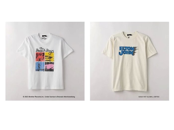 【green label relaxing / UNITED ARROWS / MEN/グリーンレーベルリラクシング】の【WEB限定】THE BEACH BOYS プリント Tシャツ&【WEB限定】ELTON JOHN プリント Tシャツ 【MEN】おすすめ！人気トレンド・男性、メンズファッションの通販  おすすめ人気トレンドファッション通販アイテム 人気、トレンドファッション・服の通販 founy(ファニー) ファッション Fashion メンズファッション MEN インナー ヴィンテージ デニム プリント 半袖 おすすめ Recommend |ID:crp329100000150450