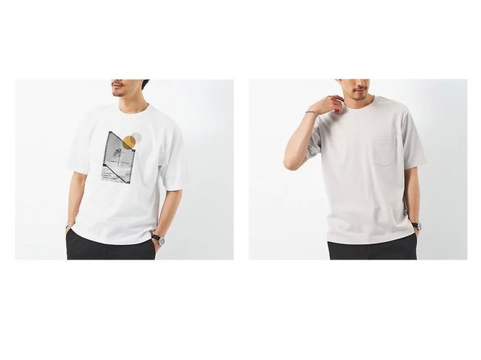 【green label relaxing / UNITED ARROWS / MEN/グリーンレーベルリラクシング】のグラフィック ショートスリーブ Tシャツ&S クルーネック Tシャツ -汗染み防止- 【MEN】おすすめ！人気トレンド・男性、メンズファッションの通販  おすすめ人気トレンドファッション通販アイテム 人気、トレンドファッション・服の通販 founy(ファニー) ファッション Fashion メンズファッション MEN 春 Spring カーゴパンツ デニム ポケット リラックス S/S・春夏 SS・Spring/Summer おすすめ Recommend 夏 Summer インナー カーディガン グラフィック ショート スリーブ バランス プリント |ID:crp329100000151010