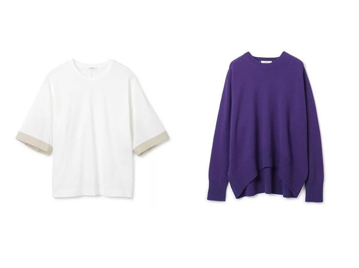 【CINOH/チノ】のWOOL 7G CREW NECK KNIT&【HAPPY PLUS STORE限定】ドロップショルダーTシャツ 【トップス、カットソー】おすすめ！人気、トレンド、レディースファッションの通販 おすすめ人気トレンドファッション通販アイテム 人気、トレンドファッション・服の通販 founy(ファニー) ファッション Fashion レディースファッション WOMEN トップス・カットソー Tops/Tshirt シャツ/ブラウス Shirts/Blouses ロング / Tシャツ T-Shirts ニット Knit Tops ショルダー ドロップ メタル 今季 洗える 2023年 2023 2023-2024秋冬・A/W AW/Autumn/Winter//FW/Fall-Winter/2023-2024 イタリア ウォーム 冬 Winter 定番 Standard |ID:crp329100000151477