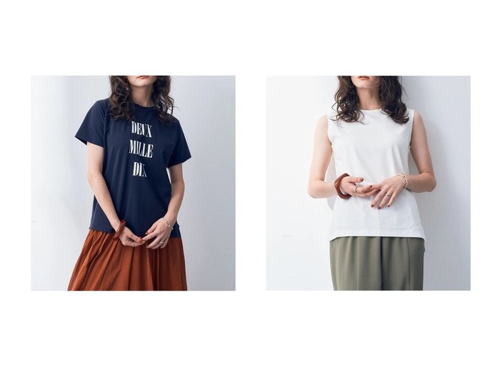 【YECCA VECCA/イェッカ ヴェッカ】の・ロゴTee&・コットンスムースノースリーブTee 【トップス、カットソー】おすすめ！人気、トレンド、レディースファッションの通販  おすすめ人気トレンドファッション通販アイテム インテリア・キッズ・メンズ・レディースファッション・服の通販 founy(ファニー) https://founy.com/ ファッション Fashion レディースファッション WOMEN トップス・カットソー Tops/Tshirt シャツ/ブラウス Shirts/Blouses ロング / Tシャツ T-Shirts カットソー Cut and Sewn キャミソール / ノースリーブ No Sleeves 送料無料 Free Shipping カットソー シンプル ダウン プリント ポケット スリット ノースリーブ 定番 Standard |ID:crp329100000152971