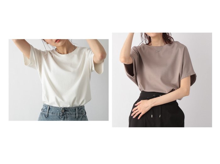 【GLOBAL WORK/グローバルワーク】のナメラカタッチ/ドルマンPO&ナメラカタッチ/クルーネックSS 【プチプライス・低価格】おすすめ！人気、トレンド、レディースファッションの通販  おすすめ人気トレンドファッション通販アイテム 人気、トレンドファッション・服の通販 founy(ファニー) ファッション Fashion レディースファッション WOMEN トップス・カットソー Tops/Tshirt シャツ/ブラウス Shirts/Blouses ロング / Tシャツ T-Shirts カットソー Cut and Sewn なめらか インナー スリット ベーシック ボーダー ロング アクセサリー カットソー シンプル タイトスカート ネックレス ボトム 再入荷 Restock/Back in Stock/Re Arrival |ID:crp329100000154069