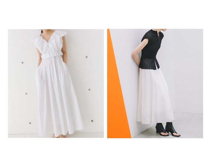 【SNIDEL/スナイデル】のクロップドブラウスレイヤードキャミワンピース&シアージップニットレイヤードワンピース おすすめ！人気、トレンド、レディースファッションの通販   おすすめ人気トレンドファッション通販アイテム インテリア・キッズ・メンズ・レディースファッション・服の通販 founy(ファニー) https://founy.com/ ファッション Fashion レディースファッション WOMEN ワンピース Dress ドレス Party Dresses キャミワンピース No Sleeve Dresses オレンジ キャミワンピース シアー ドレス フレア ペプラム ミックス ランダム キャミ ギャザー クロップド サマー スペシャル トレンド おすすめ Recommend |ID:crp329100000156048