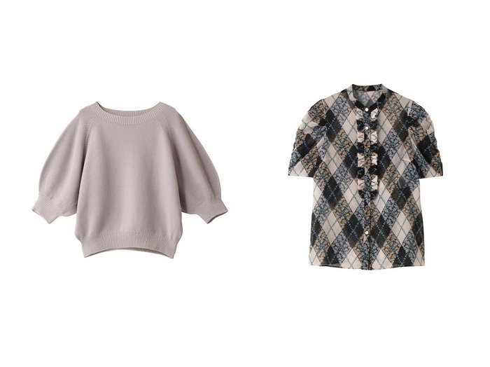【allureville/アルアバイル】のワイドNC プルオーバー&【Loulou Willoughby】アーガイルフラワーフリルブラウス 【トップス、カットソー通販】おすすめ！人気、トレンド、レディースファッションの通販 おすすめ人気トレンドファッション通販アイテム インテリア・キッズ・メンズ・レディースファッション・服の通販 founy(ファニー) https://founy.com/ ファッション Fashion レディースファッション WOMEN トップス・カットソー Tops/Tshirt シャツ/ブラウス Shirts/Blouses ニット Knit Tops プルオーバー Pullover 2023年 2023 2023-2024秋冬・A/W AW/Autumn/Winter//FW/Fall-Winter/2023-2024 A/W・秋冬 AW・Autumn/Winter・FW・Fall-Winter クラシカル シフォン ショルダー ショート スリーブ フェミニン フラワー ワイド |ID:crp329100000156216