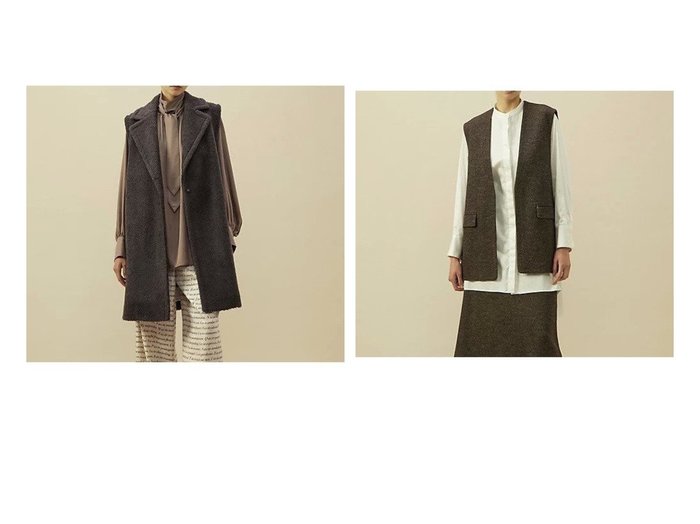 【PLAIN PEOPLE/プレインピープル】のシープボアベスト&ウールコットンジレ 【トップス、カットソー通販】おすすめ！人気、トレンド、レディースファッションの通販 おすすめ人気トレンドファッション通販アイテム インテリア・キッズ・メンズ・レディースファッション・服の通販 founy(ファニー) https://founy.com/ ファッション Fashion レディースファッション WOMEN アウター Coat Outerwear トップス・カットソー Tops/Tshirt ベスト/ジレ Gilets/Vests おすすめ Recommend ジャージ セットアップ メランジ チェスターコート ドレス ベスト 冬 Winter |ID:crp329100000156565