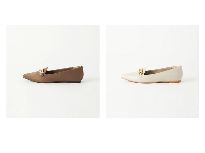 【green label relaxing / UNITED ARROWS/グリーンレーベル リラクシング / ユナイテッドアローズ】のポインテッド チェーン スリッポン おすすめ！人気、トレンド、レディースファッションの通販   おすすめ人気トレンドファッション通販アイテム 人気、トレンドファッション・服の通販 founy(ファニー) ファッション Fashion レディースファッション WOMEN 秋 Autumn/Fall クッション 抗菌 シューズ スリッポン チェーン フェミニン フラット ポインテッド モチーフ 楽ちん 冬 Winter |ID:crp329100000156950