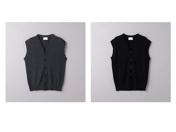 【UNITED ARROWS/ユナイテッドアローズ】のボタン Vネック ニット ベスト おすすめ！人気、トレンド、レディースファッションの通販   おすすめ人気トレンドファッション通販アイテム インテリア・キッズ・メンズ・レディースファッション・服の通販 founy(ファニー) https://founy.com/ ファッション Fashion レディースファッション WOMEN アウター Coat Outerwear トップス・カットソー Tops/Tshirt ニット Knit Tops ベスト/ジレ Gilets/Vests Vネック V-Neck カシミヤ ショーツ ノースリーブ バランス ベスト ベーシック ボトム リラックス おすすめ Recommend |ID:crp329100000156963