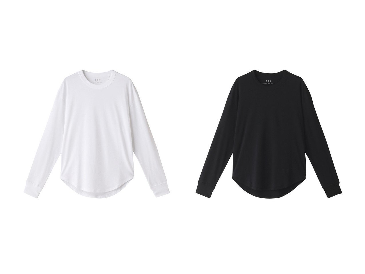 【three dots/スリー ドッツ】のニューサンデッドジャージー ロングTシャツ 【トップス、カットソー通販】おすすめ！人気、トレンド、レディースファッションの通販 おすすめ人気トレンドファッション通販アイテム インテリア・キッズ・メンズ・レディースファッション・服の通販 founy(ファニー) 　ファッション　Fashion　レディースファッション　WOMEN　トップス・カットソー　Tops/Tshirt　シャツ/ブラウス　Shirts/Blouses　ロング / Tシャツ　T-Shirts　カットソー　Cut and Sewn　インド　スリーブ　ロング　長袖　ホワイト系　White　ブラック系　Black　|ID:crp329100000157210