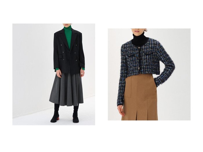 【LANVIN en Bleu/ランバン オン ブルー】のニットツイードショートジャケット&オープンバックテーラードジャケット おすすめ！人気、トレンド、レディースファッションの通販 おすすめ人気トレンドファッション通販アイテム インテリア・キッズ・メンズ・レディースファッション・服の通販 founy(ファニー) https://founy.com/ ファッション Fashion レディースファッション WOMEN アウター Coat Outerwear ジャケット Jackets テーラードジャケット Tailored Jackets インナー カーディガン ショート シンプル ジャケット ツイード 定番 Standard ポケット ミックス A/W・秋冬 AW・Autumn/Winter・FW・Fall-Winter おすすめ Recommend 2023年 2023 2023-2024秋冬・A/W AW/Autumn/Winter//FW/Fall-Winter/2023-2024 |ID:crp329100000157481