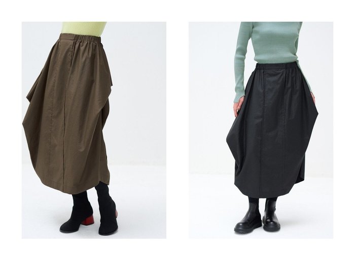 【LANVIN en Bleu/ランバン オン ブルー】のアシンメドレープゴムスカート おすすめ！人気、トレンド、レディースファッションの通販 おすすめ人気トレンドファッション通販アイテム 人気、トレンドファッション・服の通販 founy(ファニー) ファッション Fashion レディースファッション WOMEN スカート Skirt ロングスカート Long Skirt ギャザー ドレープ パターン ファブリック ポケット ランダム ロング A/W・秋冬 AW・Autumn/Winter・FW・Fall-Winter 2023年 2023 2023-2024秋冬・A/W AW/Autumn/Winter//FW/Fall-Winter/2023-2024 |ID:crp329100000157491