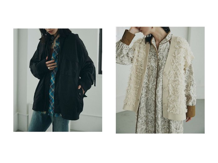 【ROSE BUD/ローズバッド】のリメイクライクビッグMA1ブルゾン&ブークレニットベスト 【2023-2024秋冬・A/W通販】おすすめ！人気、トレンド、レディースファッションの通販 おすすめ人気トレンドファッション通販アイテム 人気、トレンドファッション・服の通販 founy(ファニー) ファッション Fashion レディースファッション WOMEN アウター Coat Outerwear ジャケット Jackets ブルゾン Blouson/Jackets 2023年 2023 2023-2024秋冬・A/W AW/Autumn/Winter//FW/Fall-Winter/2023-2024 A/W・秋冬 AW・Autumn/Winter・FW・Fall-Winter おすすめ Recommend インナー シンプル ジャケット トレンド ベスト ミックス 秋 Autumn/Fall |ID:crp329100000157540