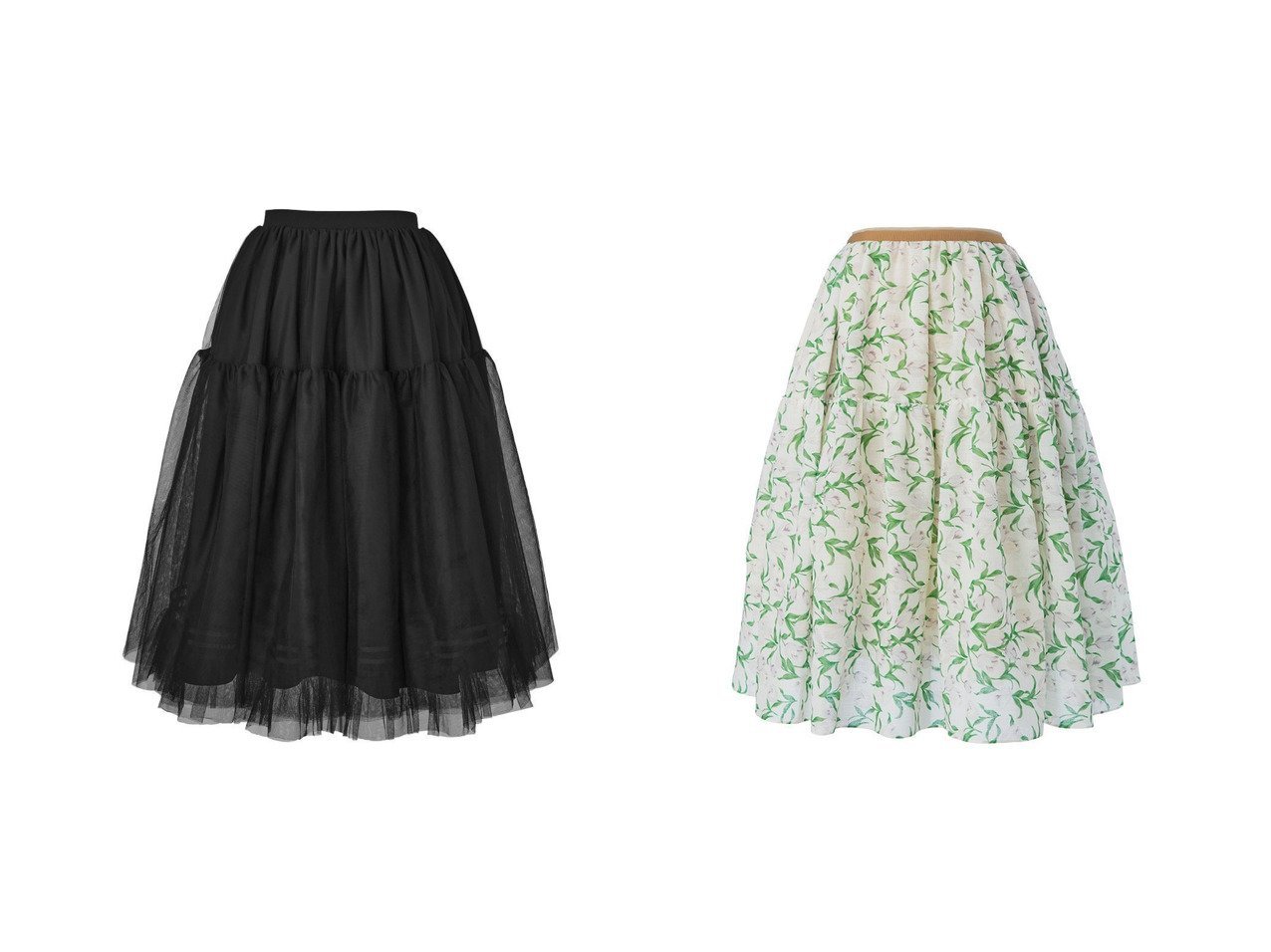 【DAISY LIN/デイジーリン】のSkirt Prima Tulle&Tulip Skirt Bristol 【スカート通販】おすすめ！人気、トレンド、レディースファッションの通販   おすすめ人気トレンドファッション通販アイテム インテリア・キッズ・メンズ・レディースファッション・服の通販 founy(ファニー) 　ファッション　Fashion　レディースファッション　WOMEN　スカート　Skirt　オケージョン　チュール　おすすめ　Recommend　エレガント　チューリップ　プリント　リネン　再入荷　Restock/Back in Stock/Re Arrival　夏　Summer　ブラック系　Black　|ID:crp329100000158079