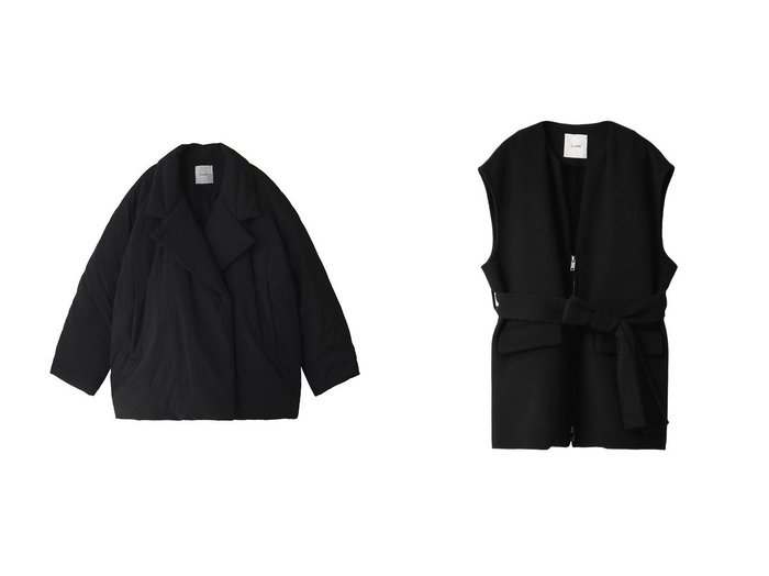 【CLANE/クラネ】のCOCOON SHORT DOWN COAT&ジレ 【2023-2024秋冬・A/W アウター通販】おすすめ！人気、トレンド、レディースファッションの通販   おすすめ人気トレンドファッション通販アイテム 人気、トレンドファッション・服の通販 founy(ファニー) ファッション Fashion レディースファッション WOMEN アウター Coat Outerwear ジャケット Jackets コート Coats ダウン Down Coats And Jackets 2023年 2023 2023-2024秋冬・A/W AW/Autumn/Winter//FW/Fall-Winter/2023-2024 A/W・秋冬 AW・Autumn/Winter・FW・Fall-Winter おすすめ Recommend コンパクト シンプル ジャケット フロント ベスト ダウン バランス |ID:crp329100000158250