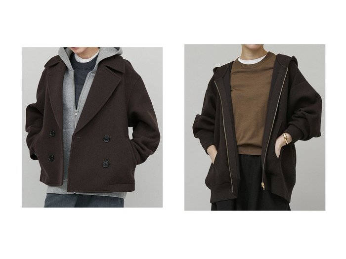 【Curensology/カレンソロジー】のダブルフェイスニットフーディブルゾン&オーラピーコート 【2023-2024秋冬・A/W アウター通販】おすすめ！人気、トレンド、レディースファッションの通販   おすすめ人気トレンドファッション通販アイテム インテリア・キッズ・メンズ・レディースファッション・服の通販 founy(ファニー) https://founy.com/ ファッション Fashion レディースファッション WOMEN アウター Coat Outerwear ジャケット Jackets ブルゾン Blouson/Jackets コート Coats 2023年 2023 2023-2024秋冬・A/W AW/Autumn/Winter//FW/Fall-Winter/2023-2024 A/W・秋冬 AW・Autumn/Winter・FW・Fall-Winter おすすめ Recommend インナー ジップ ジャケット ブルゾン ポケット 冬 Winter コンパクト ショート フォルム ベーシック マキシ ミドル ワイド |ID:crp329100000158285