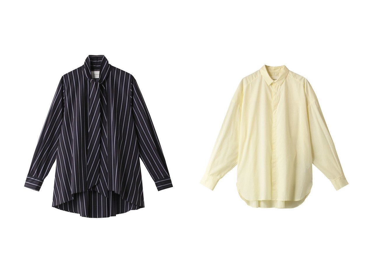 【MIDIUMISOLID/ミディウミソリッド】のbig slv shirt シャツ&bowtie shirt シャツ 【2023-2024秋冬・A/W　トップス、カットソー通販】おすすめ！人気、トレンド、レディースファッションの通販  おすすめ人気トレンドファッション通販アイテム インテリア・キッズ・メンズ・レディースファッション・服の通販 founy(ファニー) 　ファッション　Fashion　レディースファッション　WOMEN　トップス・カットソー　Tops/Tshirt　シャツ/ブラウス　Shirts/Blouses　2023年　2023　2023-2024秋冬・A/W　AW/Autumn/Winter//FW/Fall-Winter/2023-2024　A/W・秋冬　AW・Autumn/Winter・FW・Fall-Winter　おすすめ　Recommend　スリーブ　ロング　ホワイト系　White　イエロー系　Yellow　ブルー系　Blue　ブラック系　Black　|ID:crp329100000158446