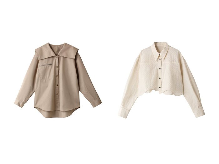 【LE CIEL BLEU/ルシェル ブルー】のビッグカラーシャツ&カーブヘムショートシャツ 【2023-2024秋冬・A/W　トップス、カットソー通販】おすすめ！人気、トレンド、レディースファッションの通販  おすすめ人気トレンドファッション通販アイテム インテリア・キッズ・メンズ・レディースファッション・服の通販 founy(ファニー) https://founy.com/ ファッション Fashion レディースファッション WOMEN トップス・カットソー Tops/Tshirt シャツ/ブラウス Shirts/Blouses 2023年 2023 2023-2024秋冬・A/W AW/Autumn/Winter//FW/Fall-Winter/2023-2024 A/W・秋冬 AW・Autumn/Winter・FW・Fall-Winter キルティング ショート スリーブ デニム バランス ボトム マニッシュ ロング 定番 Standard ジップ ビッグ 人気 |ID:crp329100000158505