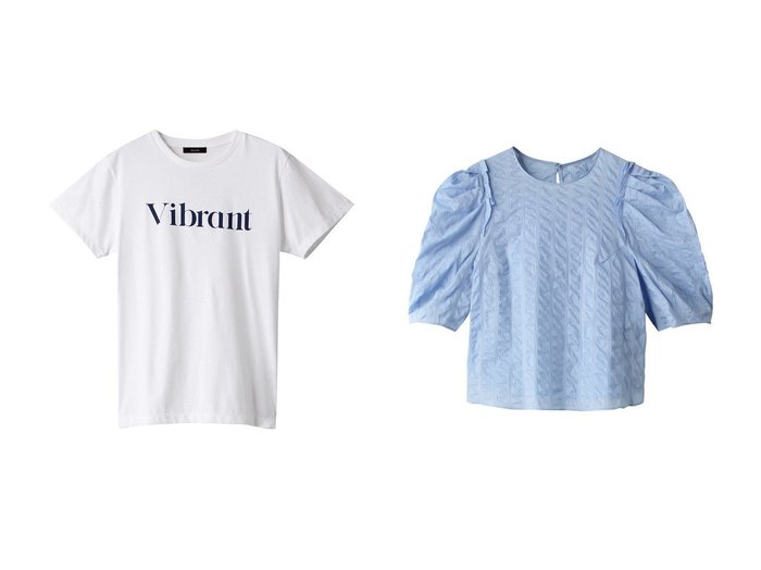 【allureville/アルアバイル】のウェーブボリュームタックブラウス&ロゴプリントT 【2023-2024秋冬・A/W　トップス、カットソー通販】おすすめ！人気、トレンド、レディースファッションの通販 おすすめ人気トレンドファッション通販アイテム 人気、トレンドファッション・服の通販 founy(ファニー) 　ファッション　Fashion　レディースファッション　WOMEN　トップス・カットソー　Tops/Tshirt　シャツ/ブラウス　Shirts/Blouses　ロング / Tシャツ　T-Shirts　カットソー　Cut and Sewn　2023年　2023　2023-2024秋冬・A/W　AW/Autumn/Winter//FW/Fall-Winter/2023-2024　A/W・秋冬　AW・Autumn/Winter・FW・Fall-Winter　おすすめ　Recommend　カーディガン　ショート　ジャケット　スリーブ　バランス　フロント　プリント　コンパクト　パーティ　|ID:crp329100000158617